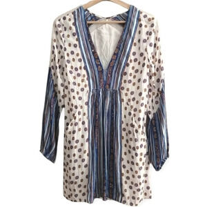 Free People Rain or Shine Long Sleeve Swing Mini Dress With Pockets *No Tie* XS